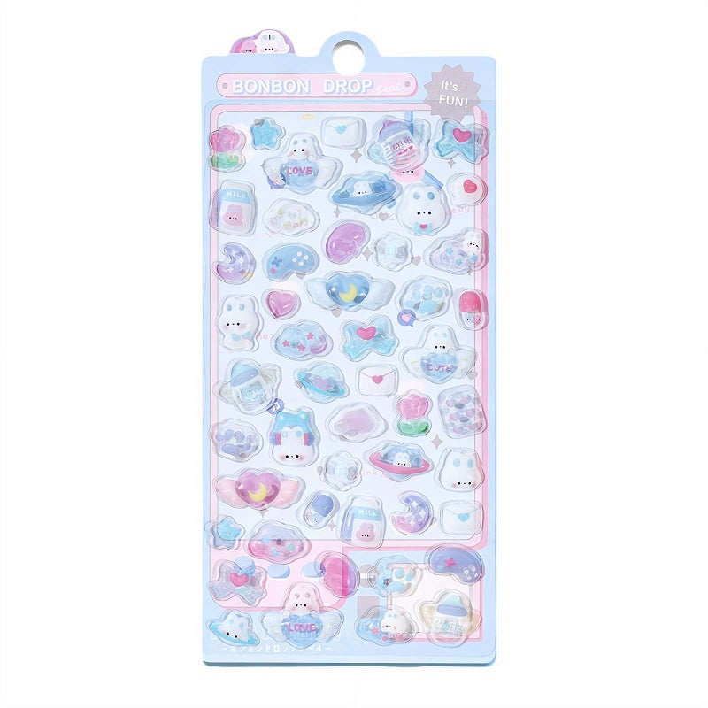 3d Nail Decals, Children's Nail Decoration Stickers, 3d Children's Nail Decoration, Cartoon Nail Stickers for Women Girls DIY (blue) - Image 1